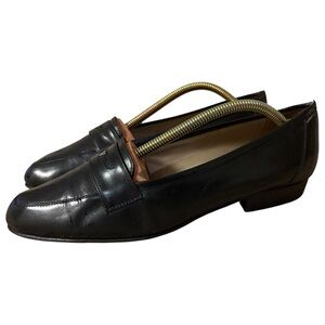 Vtg Classic Black Gucci Almond Tor Leather Loafers Sz 8?